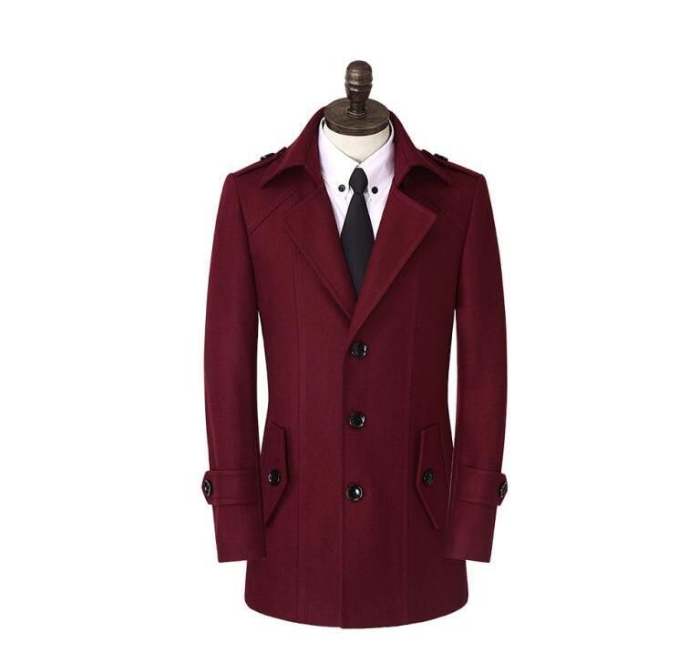 wine red coat men