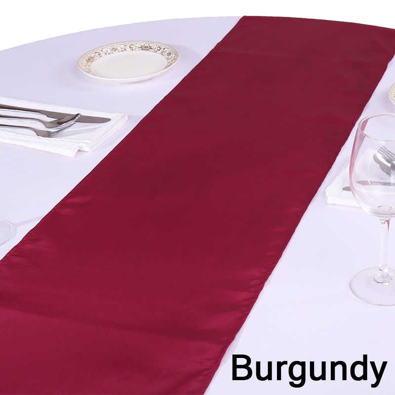 Burgundy-saten masa koşucular-30x275cm