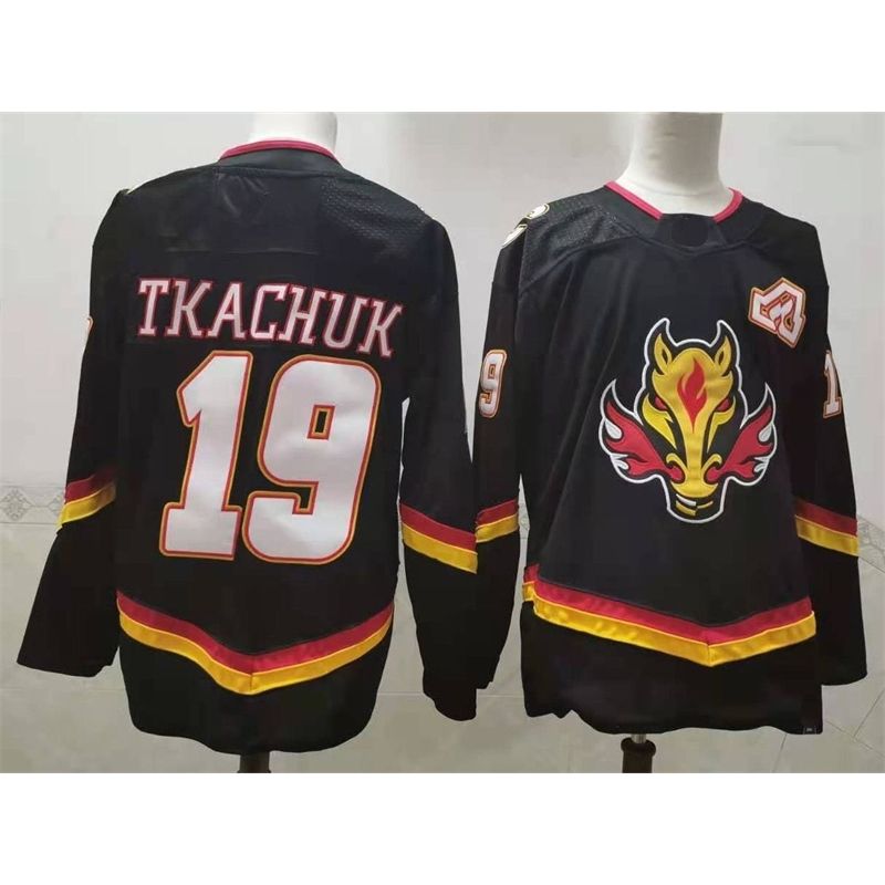 2021 2022 New Reverse Retro Black Calgary Flames #19 Matthew