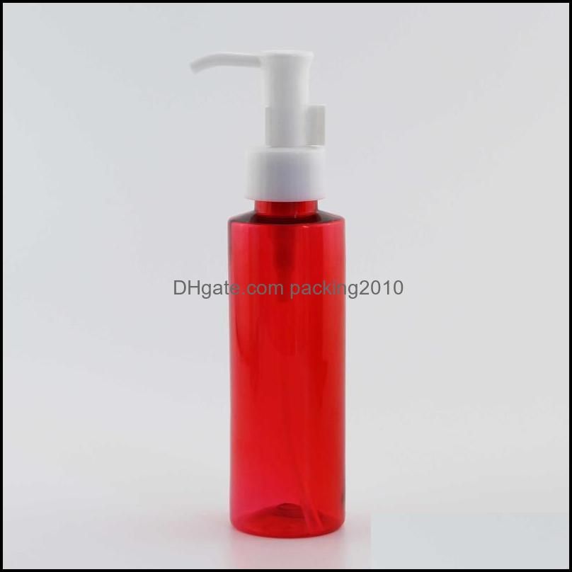 Plastica bianca della bottiglia rossa da 100 ml