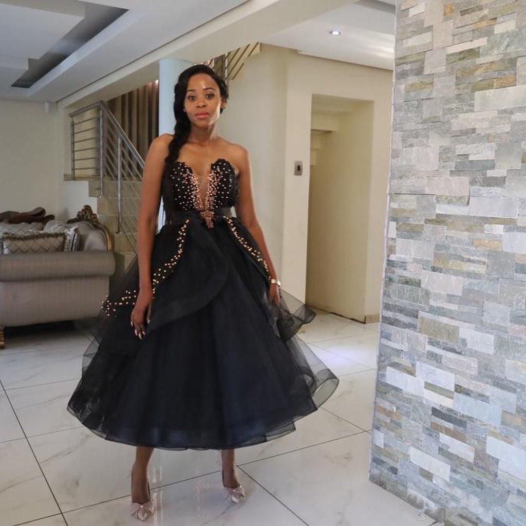 Puffy Ball Gown Short Black Prom 