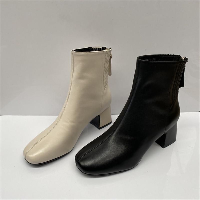 Compre Botas De Cuero Capa Corta Capa Rota Cuero De Vaca Otoño Tacón De  Cabeza De Alta Moda Estilo Cuadrado De Estilo Extranjero A 230,55 € Del  Bailushuang | Es.Dhgate.Com