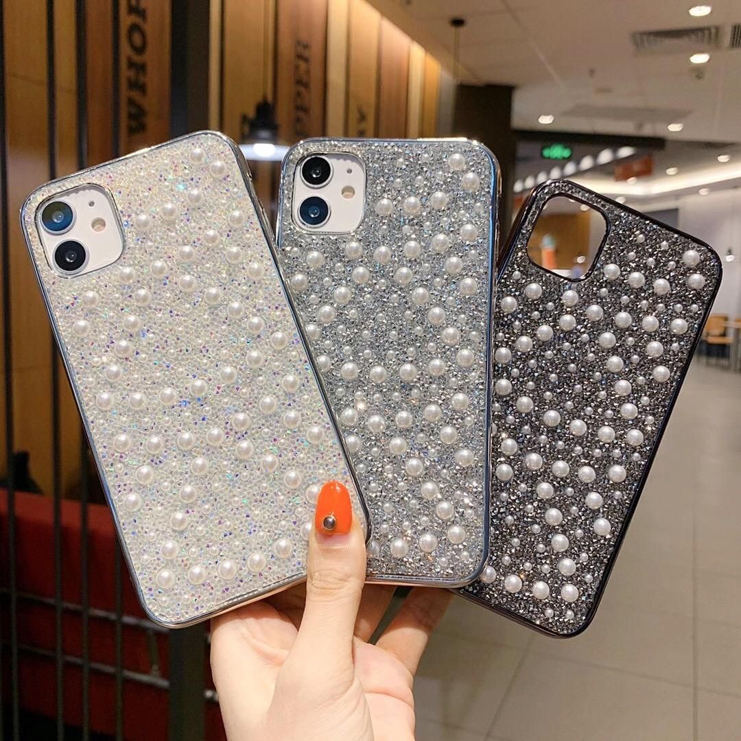 Luxury Flash Blin Diamond Pearl Phone Case For IPhone 11 Pro Max XS XR