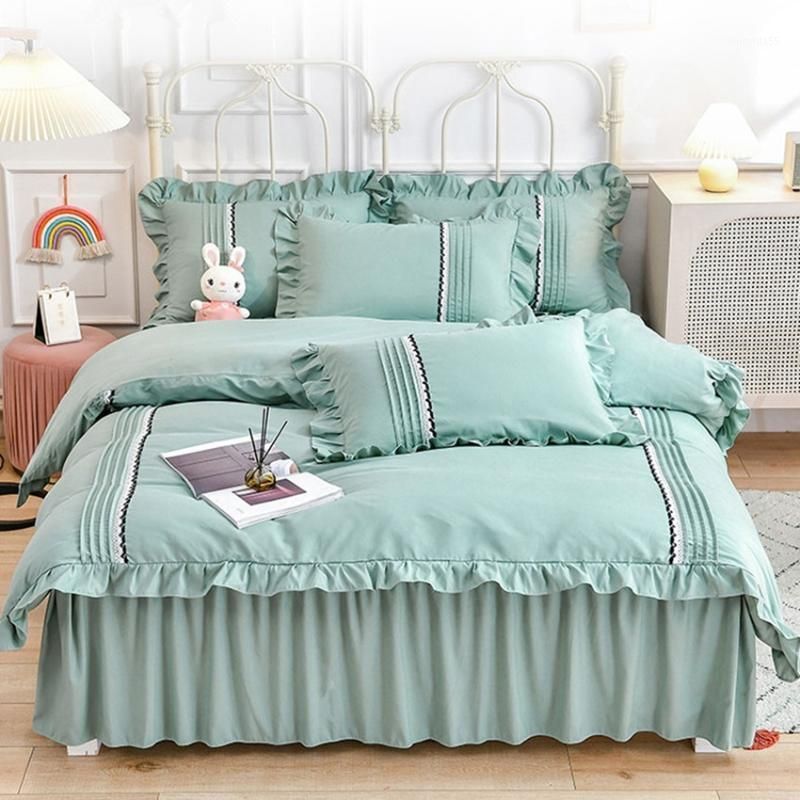 Bedding Sets Princess Luxury Set King Queen Size Ruffle Cotton Bow Bedspreads Pillowcases And Duvet Cover Bed Comforter From Longyid 101 33 Dhgate Com Bedding Sets Princess Luxury Set King, Luxury King Bedspreads