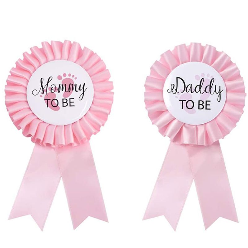 PartyPro Baby Ribbon Badge For Gender Reveal, Christening