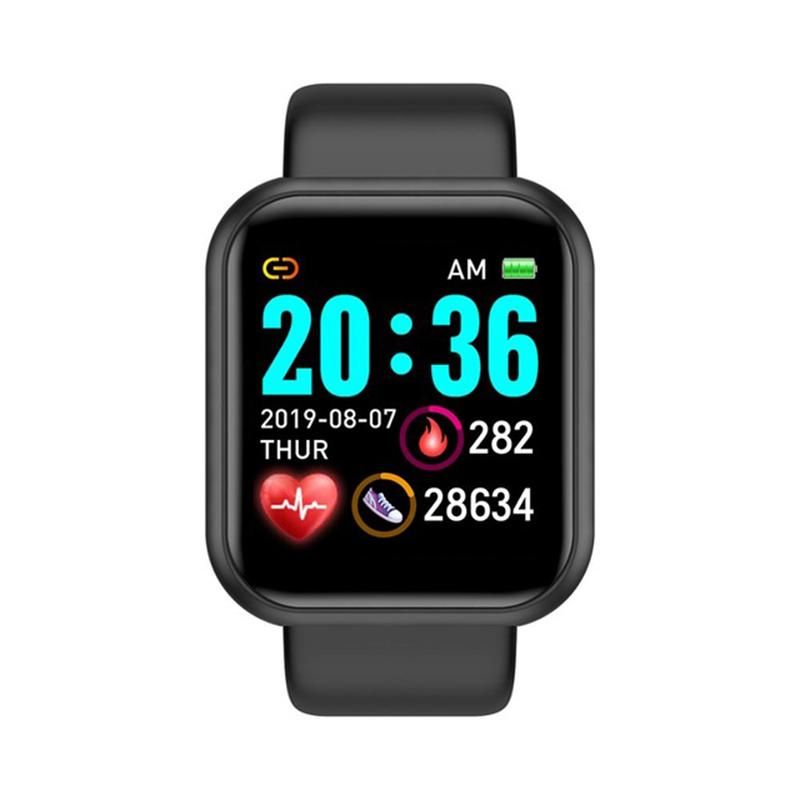 Waterproof Pedometer Bluetooth Smart Watch Y68 Men Women Blood Pressure Fitness Tracker Bracelet Clock D20 Sport Smartwatch Compatible iPhone Android apple