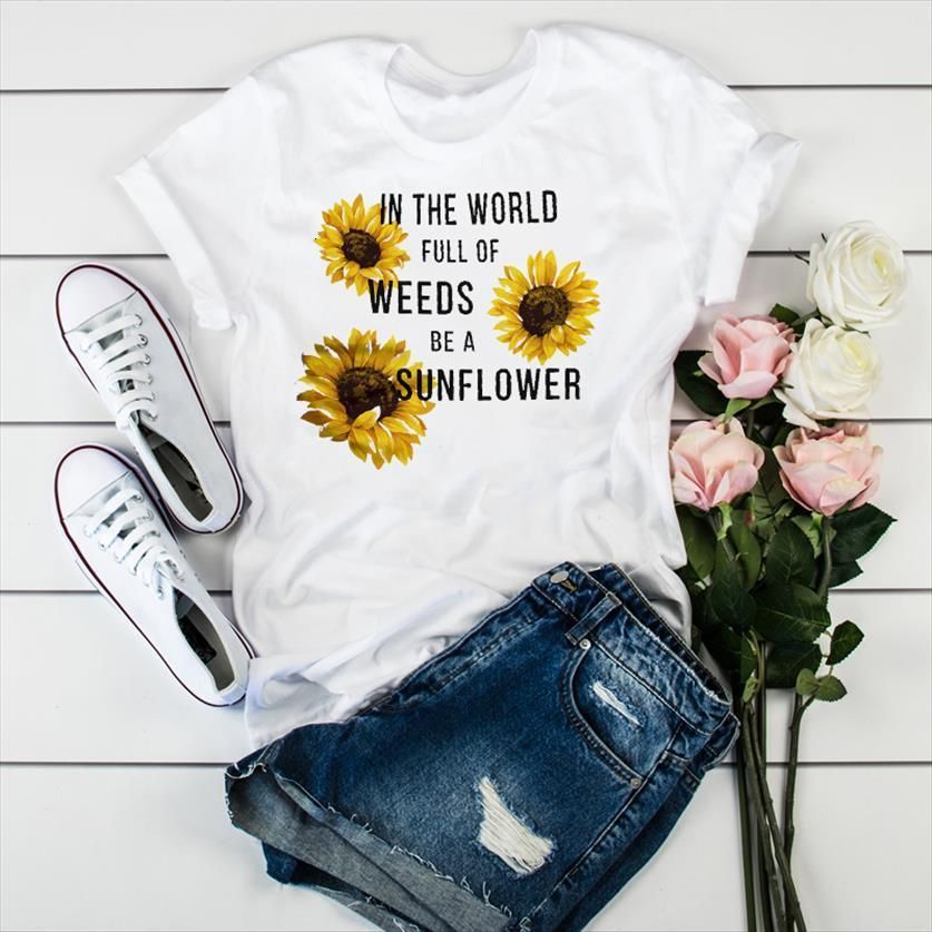 Compra Ropa Girasol Impreso Flor Ropa Para Mujer Tops Floral Gráfico  Femenino Tumblr Barato | Entrega Rápida Y Calidad | Es.Dhgate