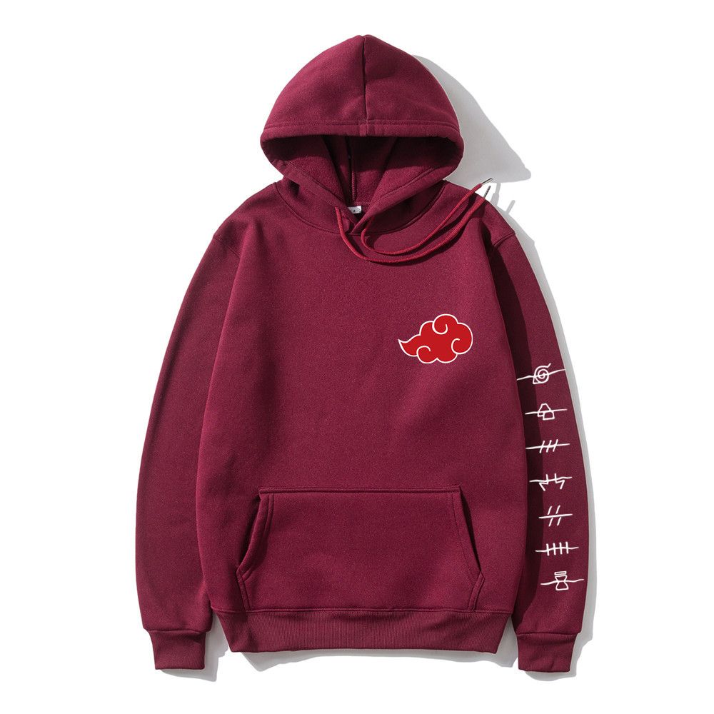 Anime Akatsuki Nuvem Símbolos Imprimir Homens Hoodies Moleton