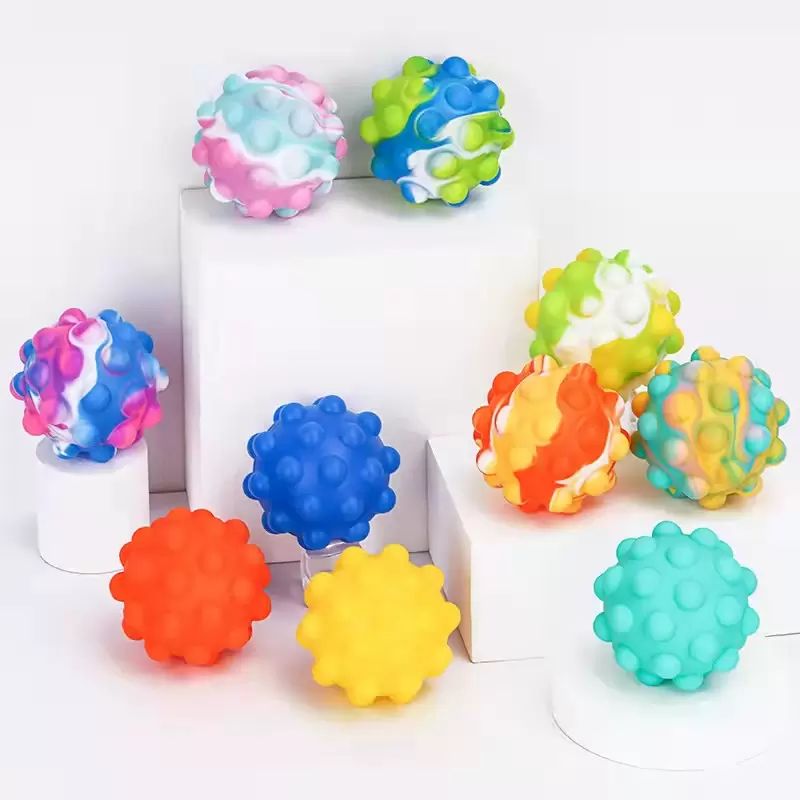 New Fidget Toys Pinch Ball 3D Декомпрессионная мяч Силиконовая Ручка Мяч Сбросить давление Пресс Вент Пузырь Декомпрессионный Образовательный Игрушка Подарок WHT0228