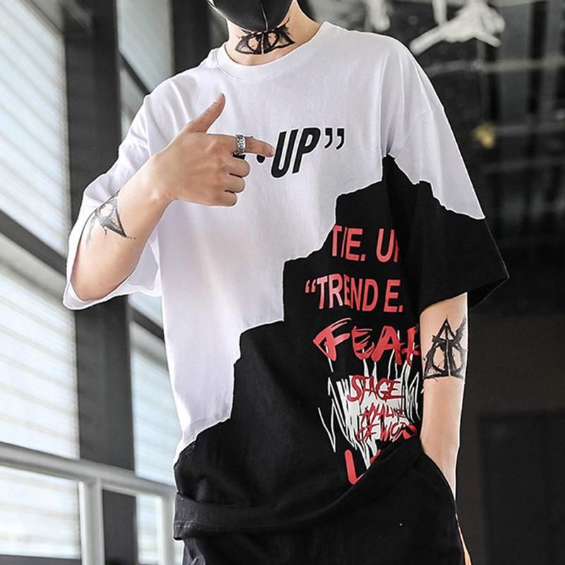 Camisetas para hombres verano CAMISETAS HIP-HOPT LECTURAS DE PULSAS DE PREVISIÓN Casual Coreano
