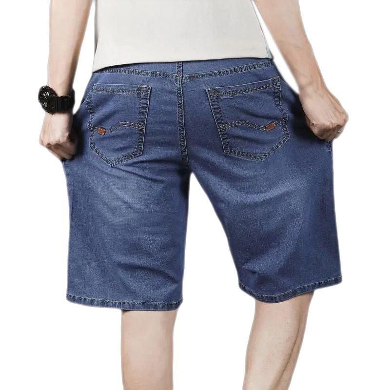 Новые джинсы мужские летние мужские растягивающиеся короткие джинсы хип-хоп мода повседневная стройная подходит высокое качество эластичные джинсовые шорты мужская одежда