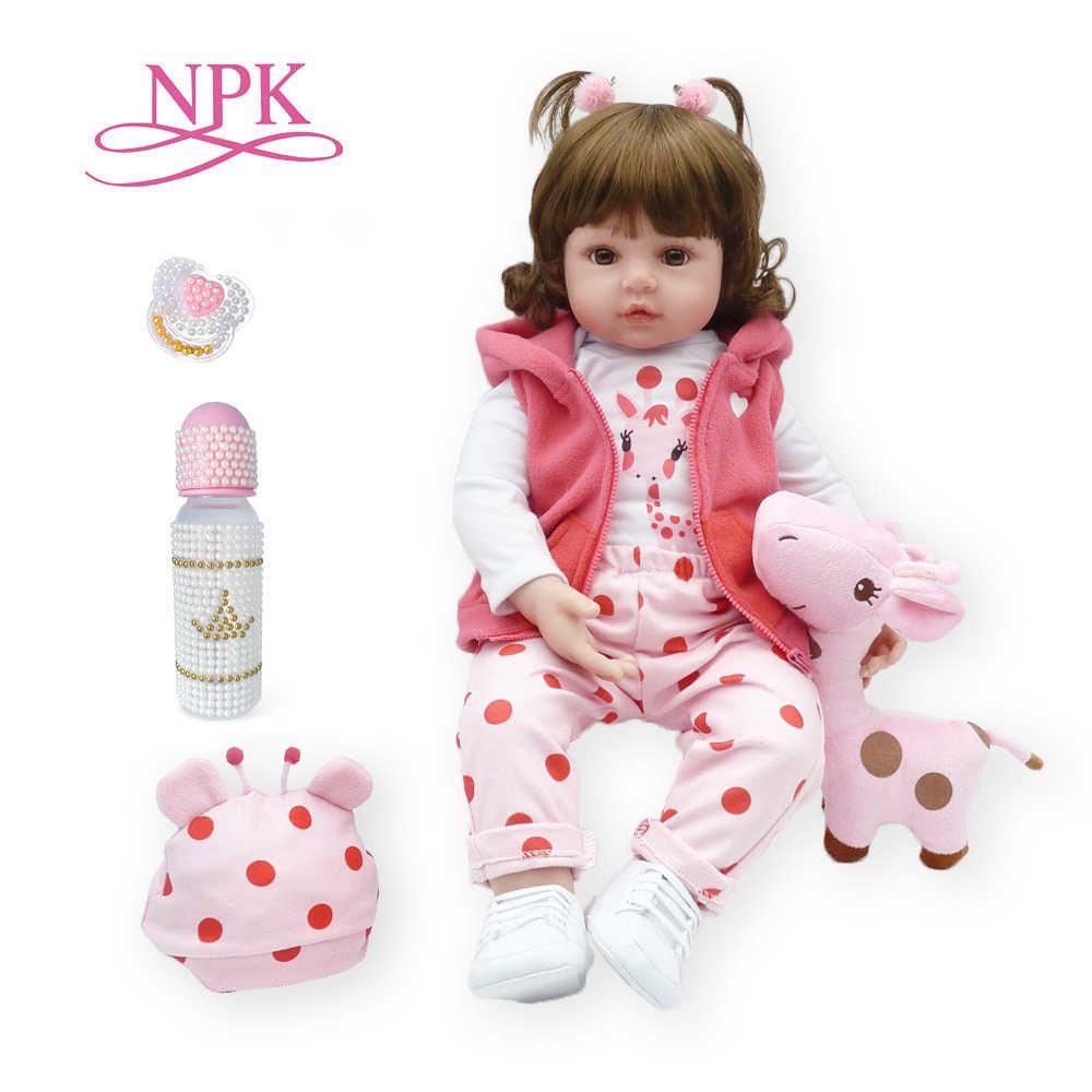 Roze giraffe-48cm bruin oog