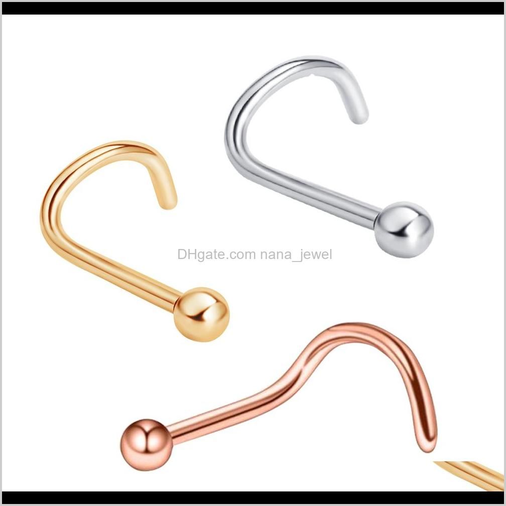20 g de acero inoxidable perno nariz anillo bola tornillo nariz cuerpo piercing para mujer masculina 20 g de acero inoxidable perno nariz anillo bola tornillo nariz cuerpo piercing para mujer masculina