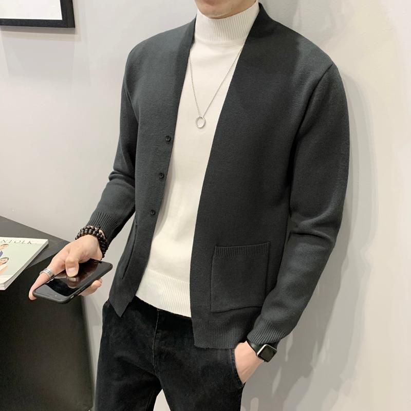 Compra Suéteres Para Hombre Otoño Para Hombre Ropa Para Hombre Estilo  Británico Khaki Cardigan Inglaterra Elegante Gris Chaquetas Chaquetas De  Punto Clásico Suéter Desgaste De La Oficina Moderno Barato | Entrega Rápida