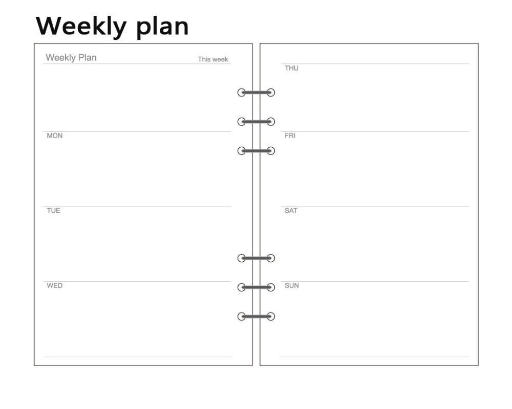 weekly plan B5