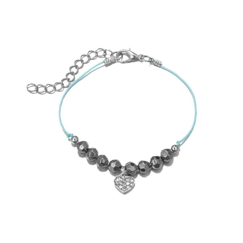 Map Electrocardiogram Beaded Chain Pendant Bracelet Bangle Jewelry Set LH 