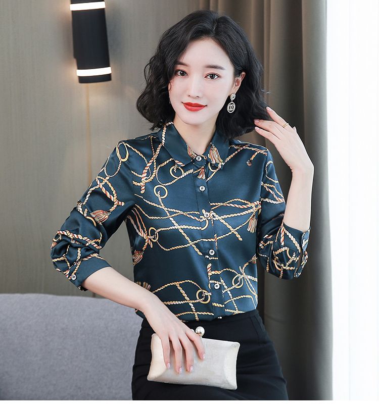 2021 de seda de satén estampado de satén más tamaño primavera otoño invierno