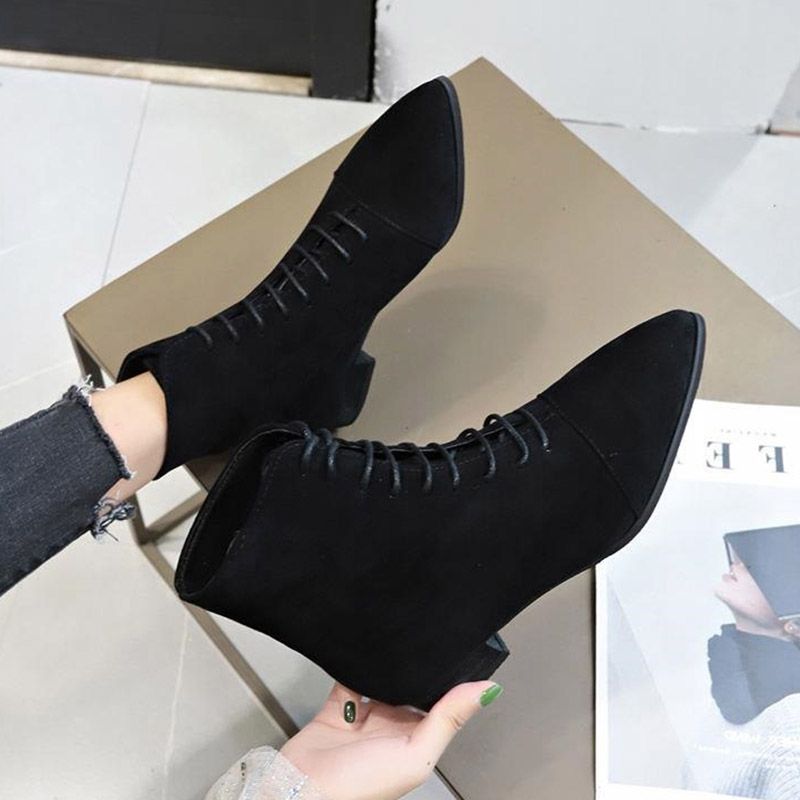 low heel pointed toe ankle shoes