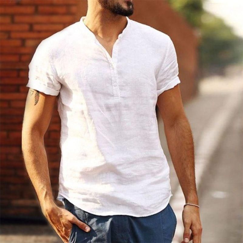 Compra Camisas Casuales Para Hombres Botón Hawaiano Ropa De Cama Y Algodón  Manga Corta Para Hombre Top Blusa Camisa Moda De Verano Pareja De Verano Vestir  Hombres Barato | Entrega Rápida Y