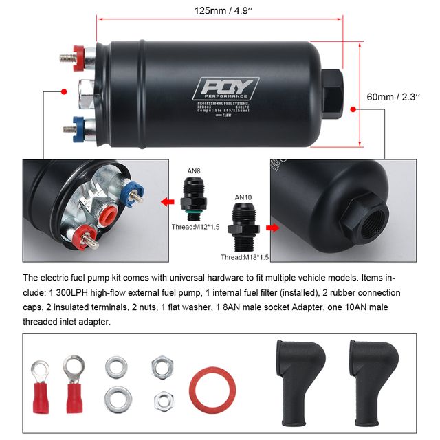 lzone - efi 380lh 1000hp top quality external fuel pump e85 compatible 044 style new with pqy box jr-fpb003-qy