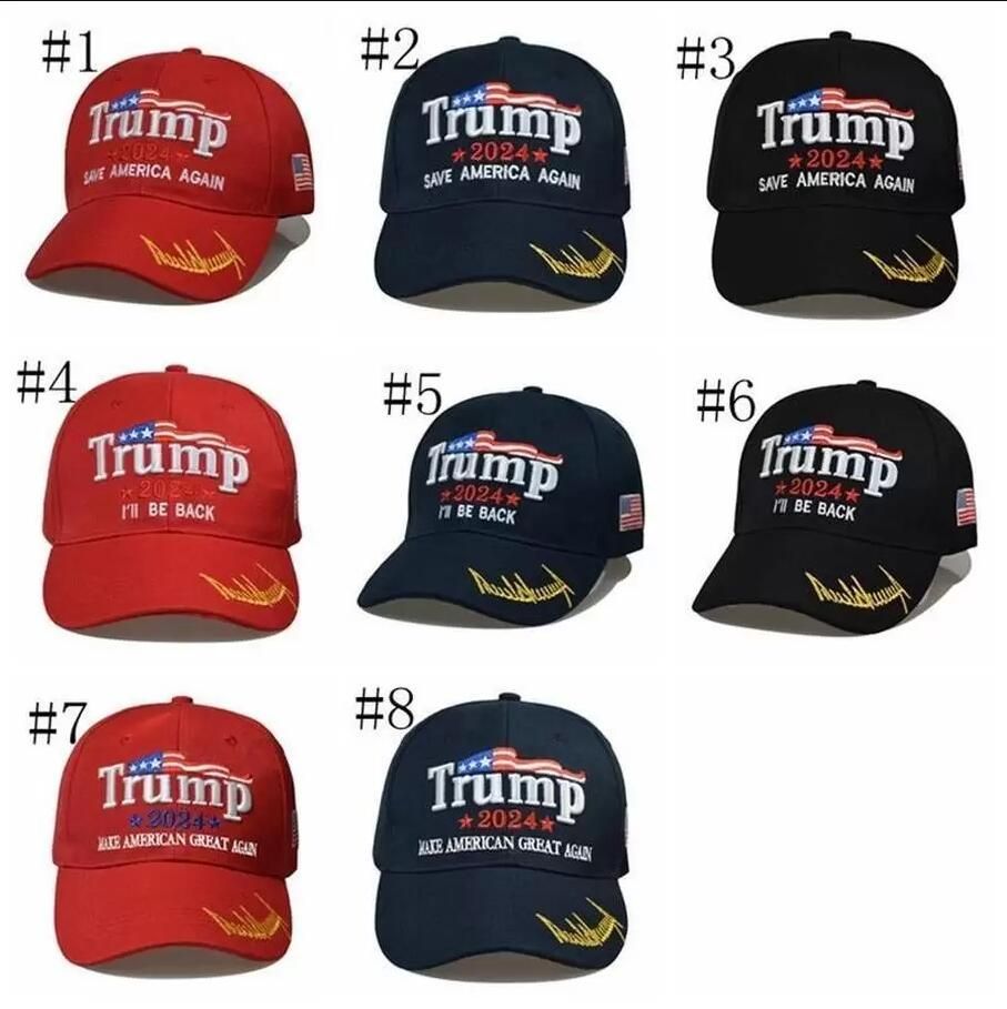 Nakış 2024 Trump Beyzbol Şapka ABD Başkanlık Seçim TRMUP Aynı Stil Şapka Ambroidered At Kuyruğu Top Kap DHL Gemi