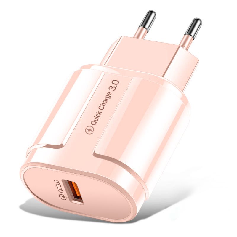1 USB Pink-EU-plug (rond)