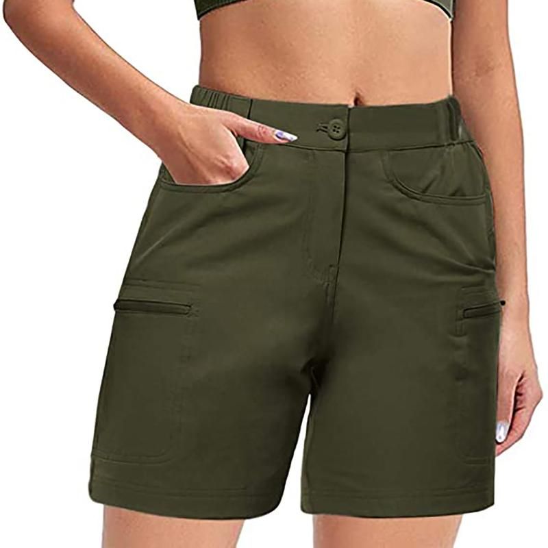 Compra Pantalones Cortos Para Mujer 2021 Verano Al Aire Libre Al Aire Libre  Caminata Golf Con Bolsillos Pantalones Cortos De Algodón Casual De Lino Más  Tamaño Mediados Barato | Entrega Rápida Y