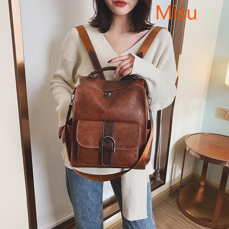 Mochila De cuero suave de alta calidad de lujo para mujer bolsos esc Mochila De cuero suave de alta calidad de lujo para mujer bolsos esc