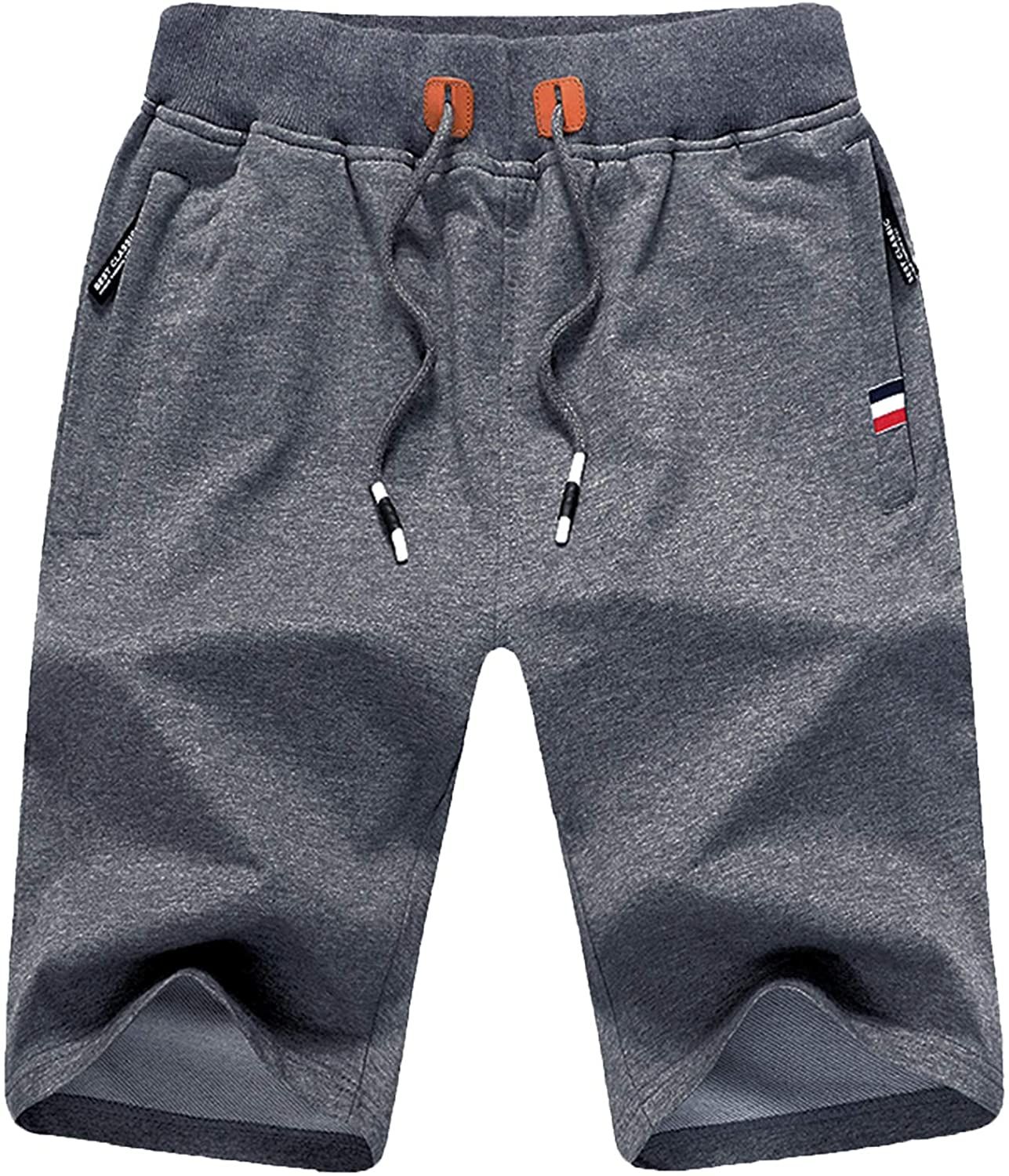ZOXOZ Mens Summer Casual Sports Shorts with Zip Pockets 