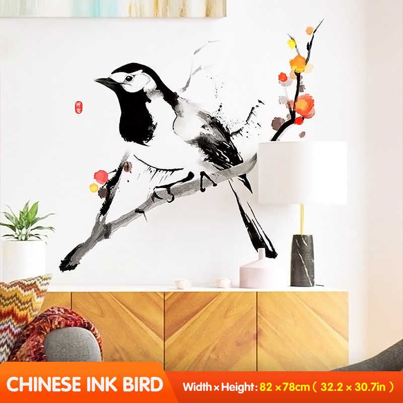 Pássaro de tinta chinesa-grande
