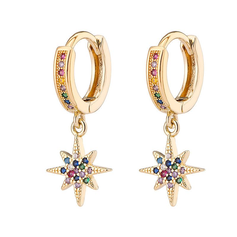 Ohrringe für Frauen, eingelegter Kupfer Micro Zirkon Design Schmuck, Schlange Ananas Schmetterling Regenbogen