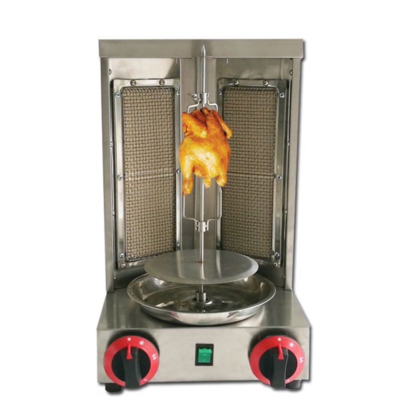 Gas Vertical Shawarma Machine Doner Kebab Grill Gyro Oven Meat Broiler with  2 Burner