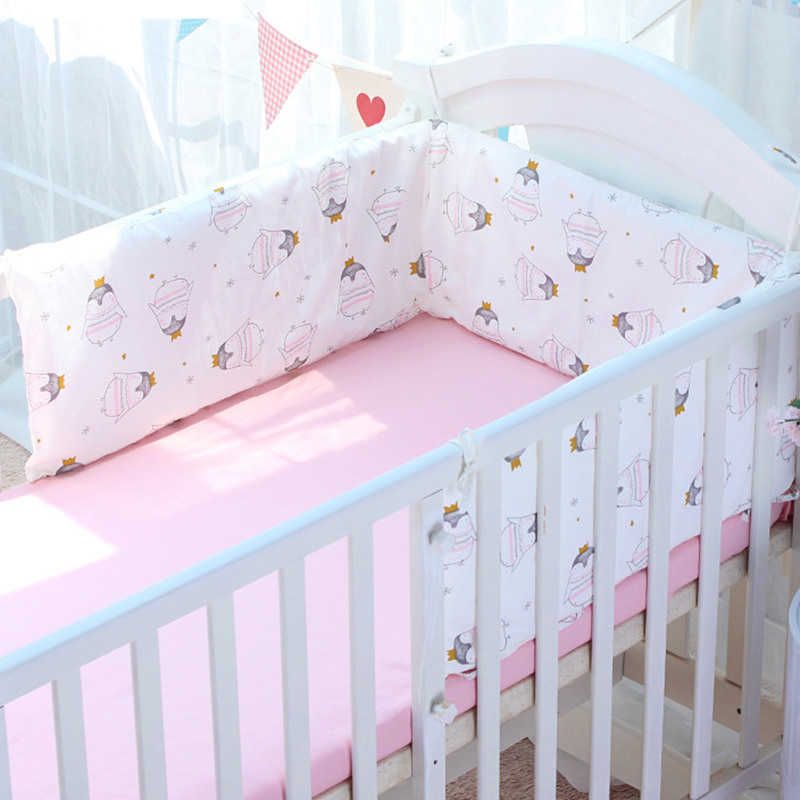 2020 Colorful Cartoon Baby Bed Bumpers One-Piece Newborns Cot Protector Crib  Bedding Set Infant Safe Cushion Bedding Long Bumper Q0828