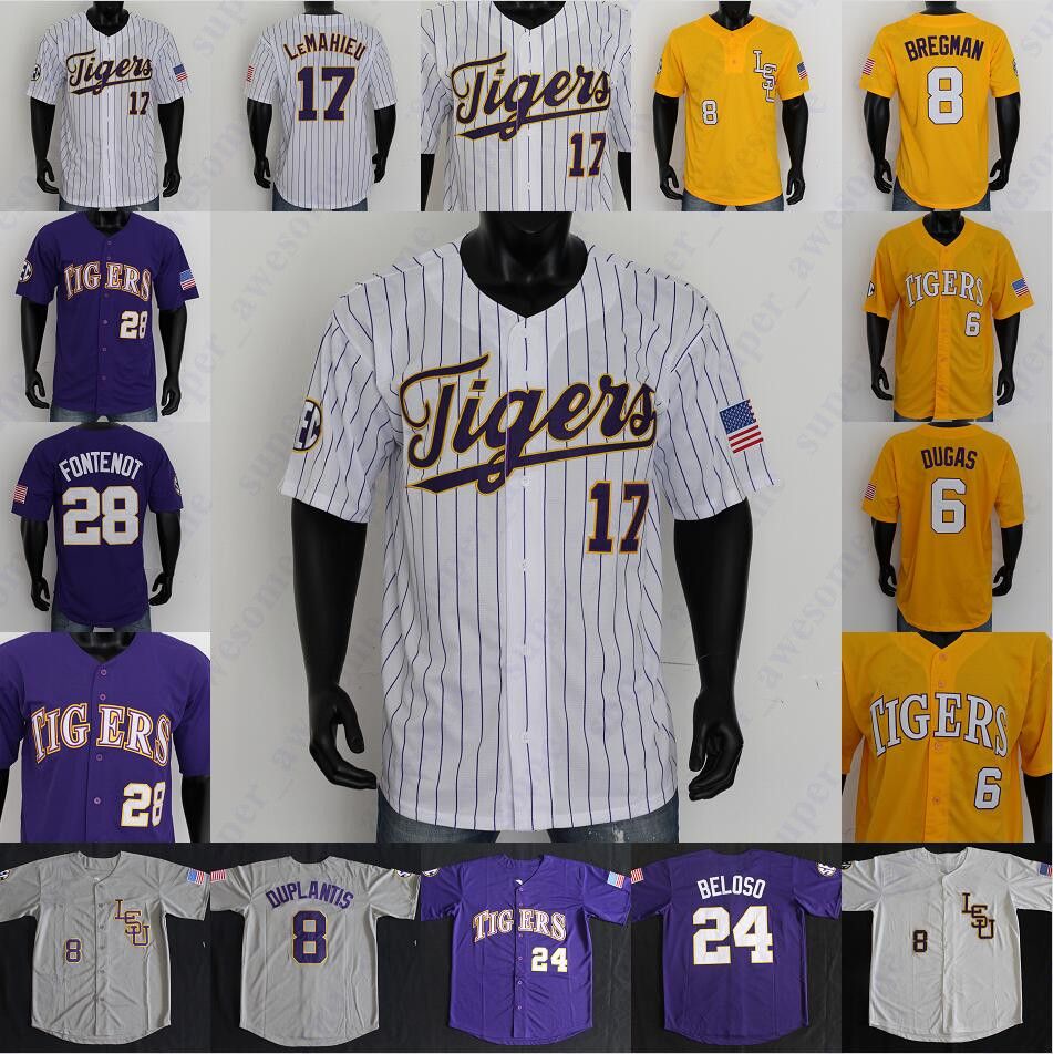 lsu baseball jersey white