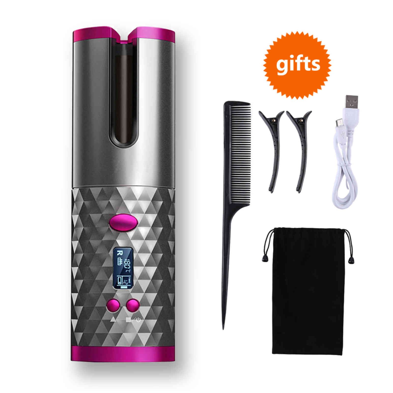 Automatic Hair Curler Curly Machine Ceramic Cordless Rotating Curling Iron Hair Waver Wand Curlers USB Charging LED Curler Iron Automatic Hair Curler Curly Machine Ceramic Cordless Rotating Curling Iron Hair Waver Wand Curlers USB Charging LED Curler Iron