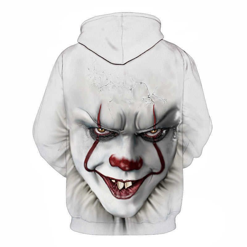 Fraseología explique Inspección Película de terror IT Payaso Patrón Imprimir 3D Sudadera con capucha Hombre Trend Streetwear Flojo Sudadera Fraseología explique Inspección Película de terror IT Payaso Patrón Imprimir 3D Sudadera con capucha Hombre Trend Streetwear Flojo Sudadera