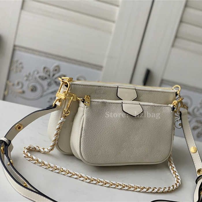 Multi Pochette Accessoires Cross Body Bags Embossed Black Cream