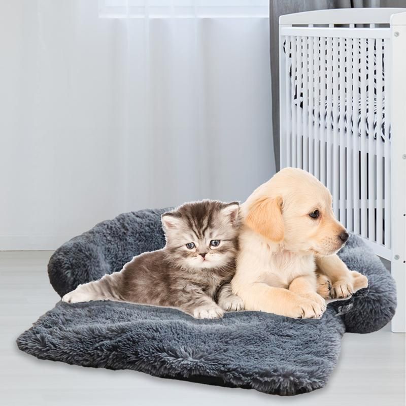 S-M-L SOFISO Dog Bed Cat Bed Ultra Soft Plush Dog Crate Mat Pet Beds Mat for Cage Sofa Car Anti Slip Pet Cushion Self-Warming Dog Crate Bed Machine Washable 