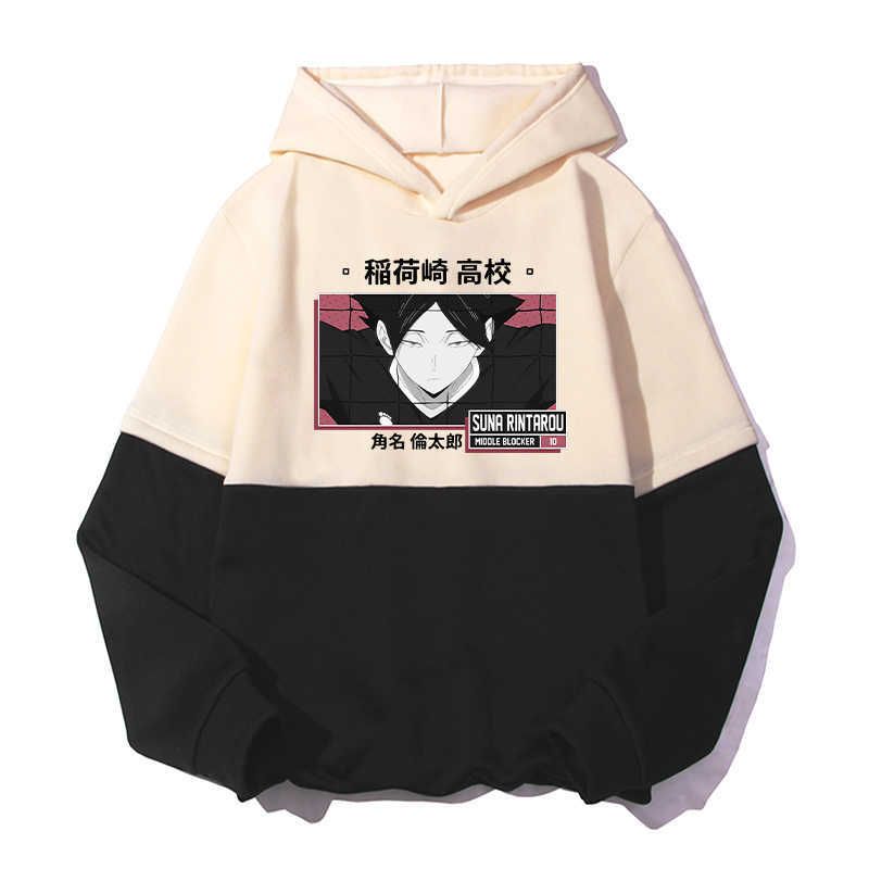 Japanese Anime Haikyuu Rintaro Suna Cartoon Inarizaki High School Hoodies  Men Harajuku Streetwear Oversized Women Sweatshirt