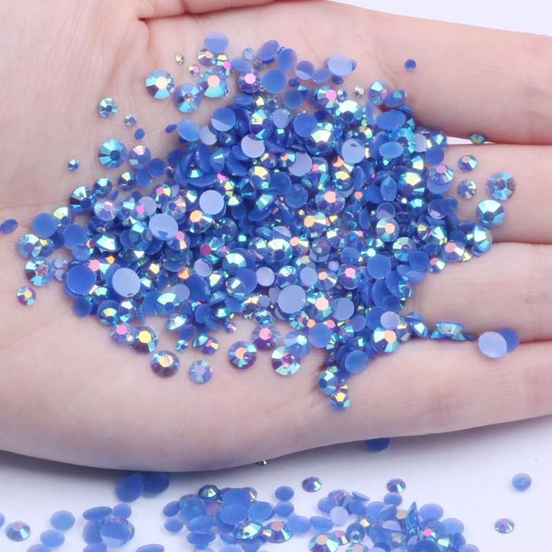 Decoraciones del arte de las uñas Rhinestones de resina azul AB 2-6mm y tamaños mixtos Decoraciones del arte de las uñas Rhinestones de resina azul AB 2-6mm y tamaños mixtos