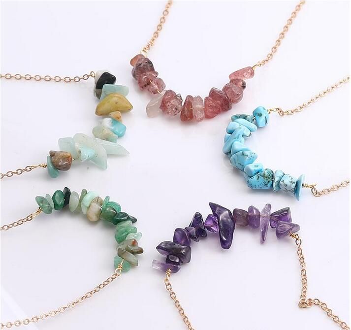 Boho Natural Stone Beads Necklaces 
