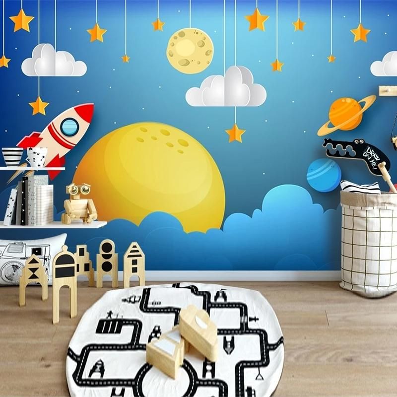 Wallpapers Custom Po Wallpaper 3D Fantasy Space Astronaut Cartoon  Background Wall Children's Room Murals PVC Stickers