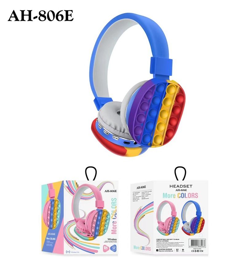 Silicone Fidget Toy AH 806E Headphones Children Pop Poppet Push Bubble Sound Cancelling Wireless