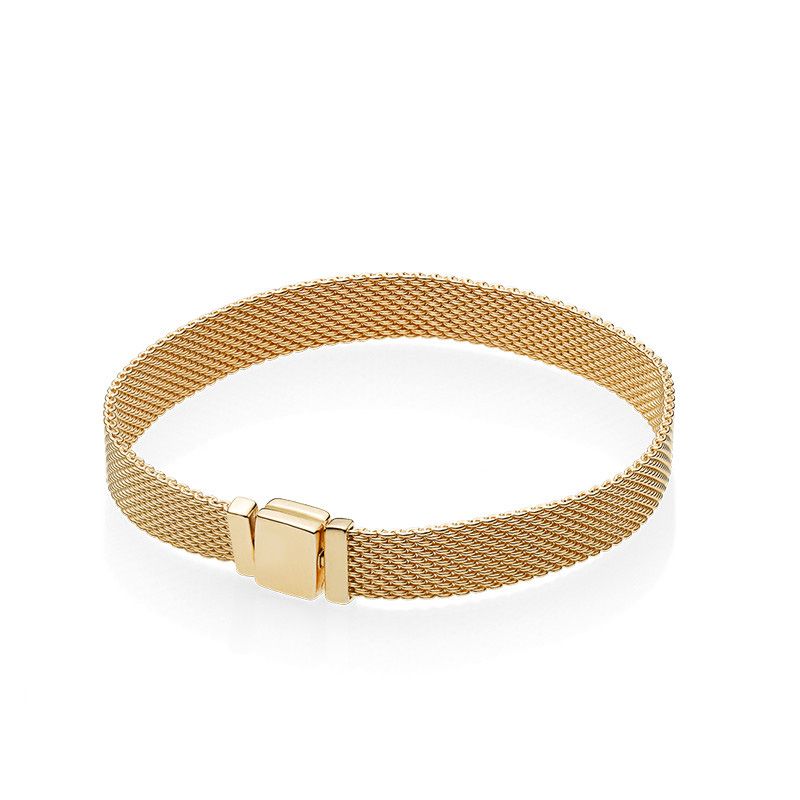Bienes Delegar vender Hombres Amarillos De Oro Chapado En Oro Estilo Pulseras Joyería De Verano  Para Pandora 925 Pulsera De Malla De Plata Con Caja Original Para Mujeres  De 4,8 € | DHgate