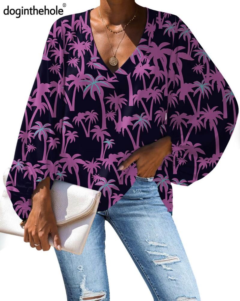 rivaal Gastvrijheid Verdorren Dames Blouses Shirts Mode Hawaii Stijl Vrouwen 2021 Zomer Losse Blouse  Ademend Tropische Boom Print Vrouwelijke Casual Sexy V Hals Tops R Van  36,37 € | DHgate