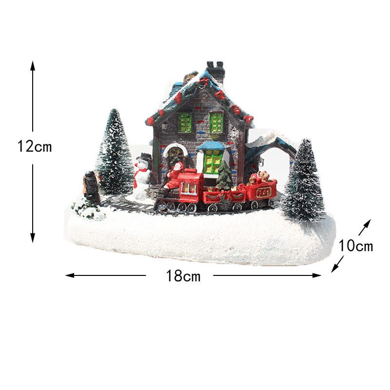 Steam Christmas 2022 2022 Snow House Village Steam Train Luminous Hut Box Santa Claus Christmas  Tree Home Decor Resin Gift From Semir1992, $68.95 | Dhgate.com