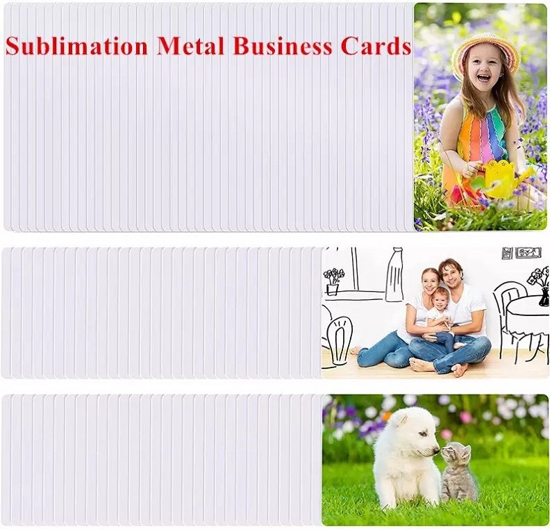 LOT Blank Aluminium white Metal Business Cards Dye Sublimation Printing 