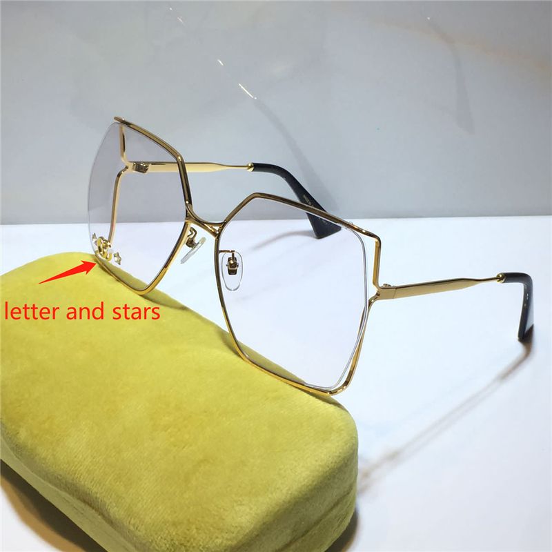 gold clear lens with letter stars