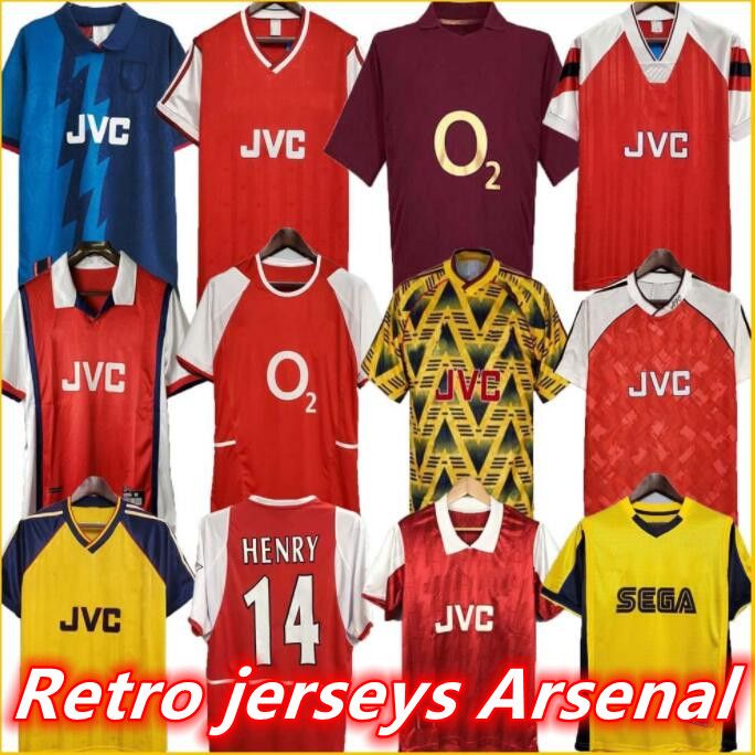 Retro Soccer Jerseys Arsen Highbury Home Football Shirt Pires Henry Reyes 02 03 04 05 06 98 99 Bergkamp 94 95 Adams Persie 96 97 Galla 86 87 89