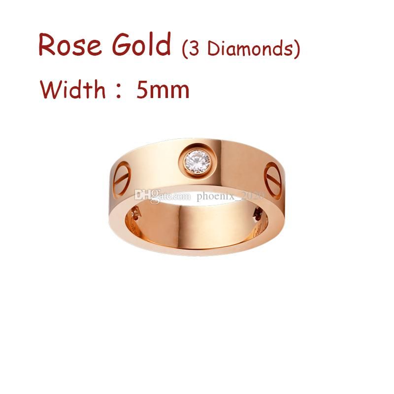 Rosa guld (5mm) -3 diamant